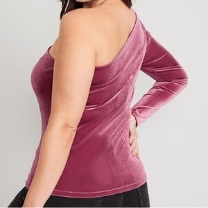 PLUS Old Navy NEW Maeve Velvet One Shoulder Long Sleeve Stretch Blouse Size 2X